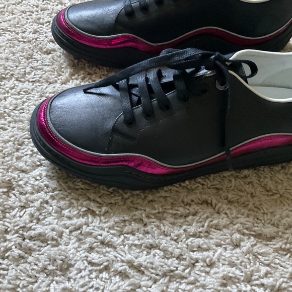 LANVIN MENS LOW TOP LEATHER SNEAKERS. COLOR: BLACK, SIZE: UK 10, US 11. main image 8